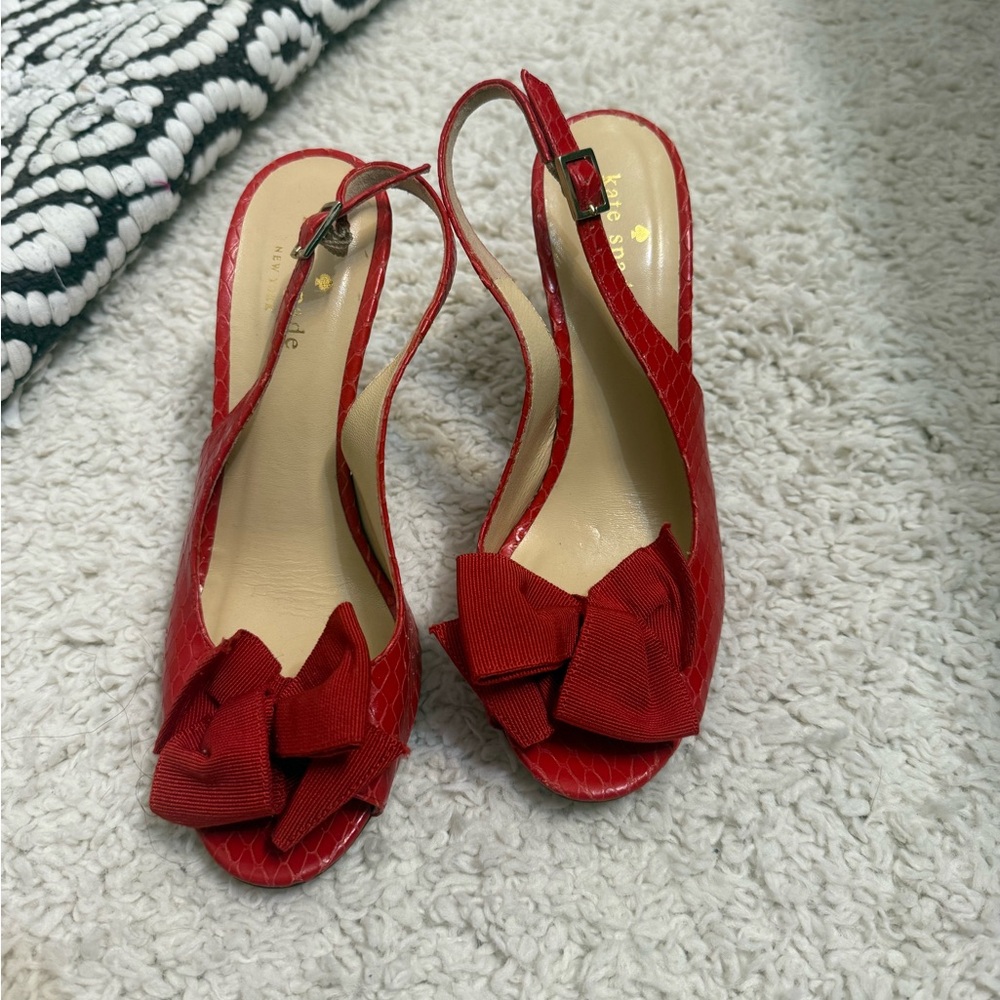 Kate Spade slingback snakeskin heels